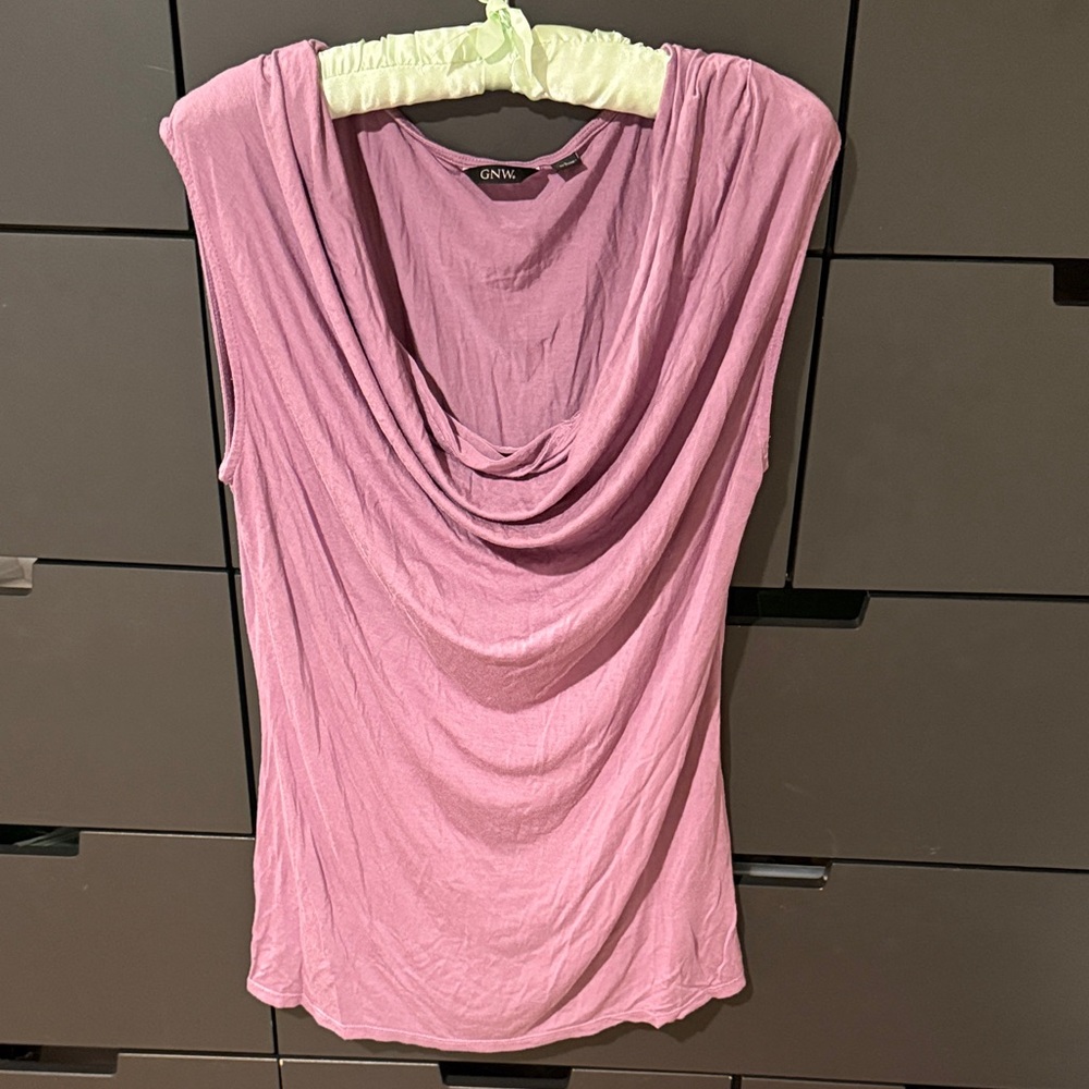 Ganni Soft Purple Draped Blouse